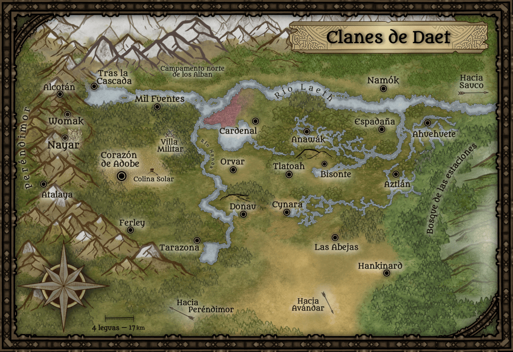 Mapa ilustrado de los clanes de Daet; abre la imagen para explorar los detalles
